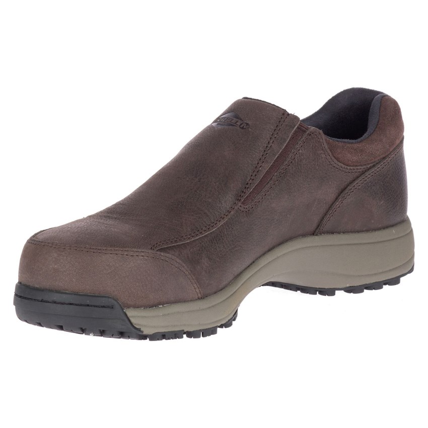 Chaussure de Securite Merrell Sutton Moc Steel Toe Chocolat Homme | Y.Q.WFUN